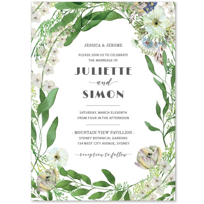 Gum Leaves Wedding Invitations