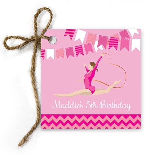 Gymnastics Birthday Gift Tags