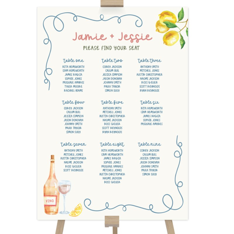 White Lotus Wedding Seating Chart