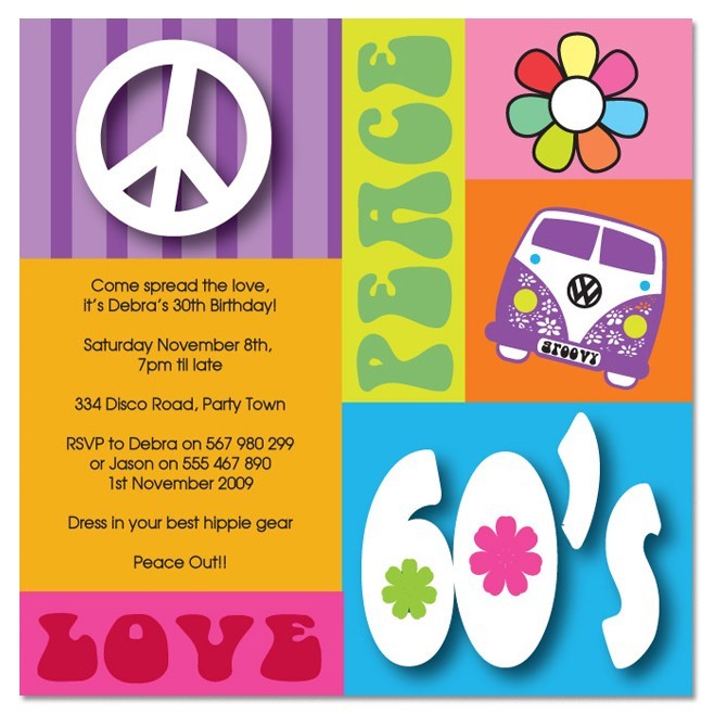 Hippie Heaven Birthday Invitations