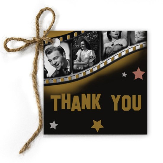 Old Hollywood Birthday Gift Tags