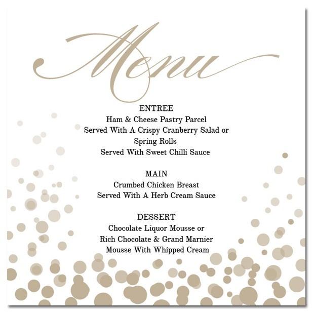 Invited Corporate Menu