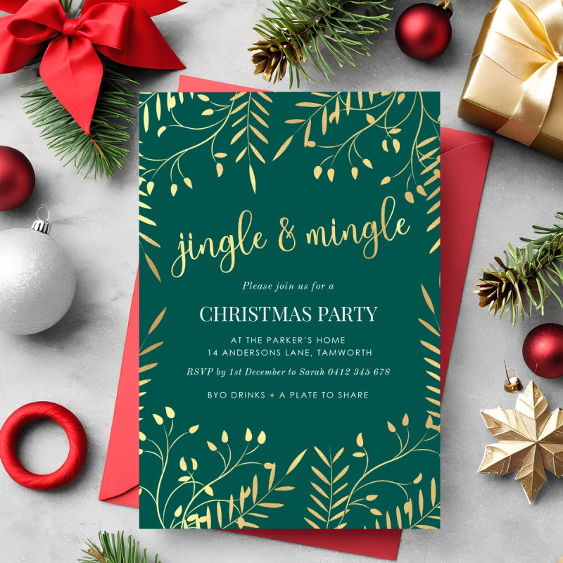Branches Jingle & Mingle Christmas Party Invitations