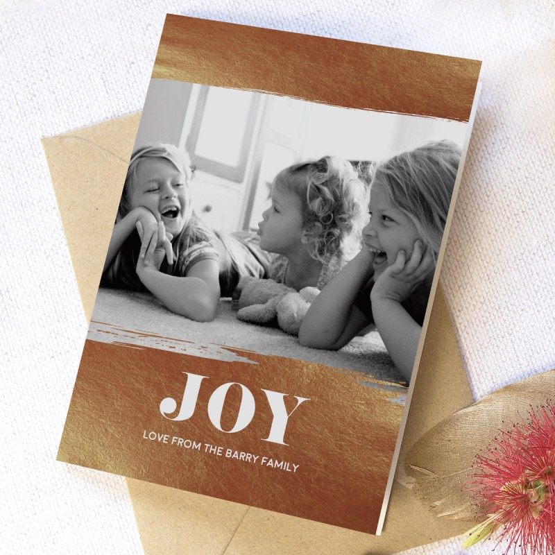 Joyful Folded Photo Christmas Cards