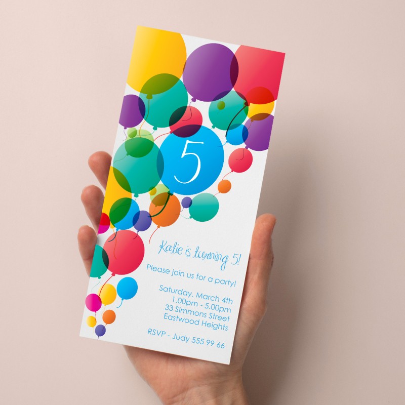 Big Balloons Birthday Invitations
