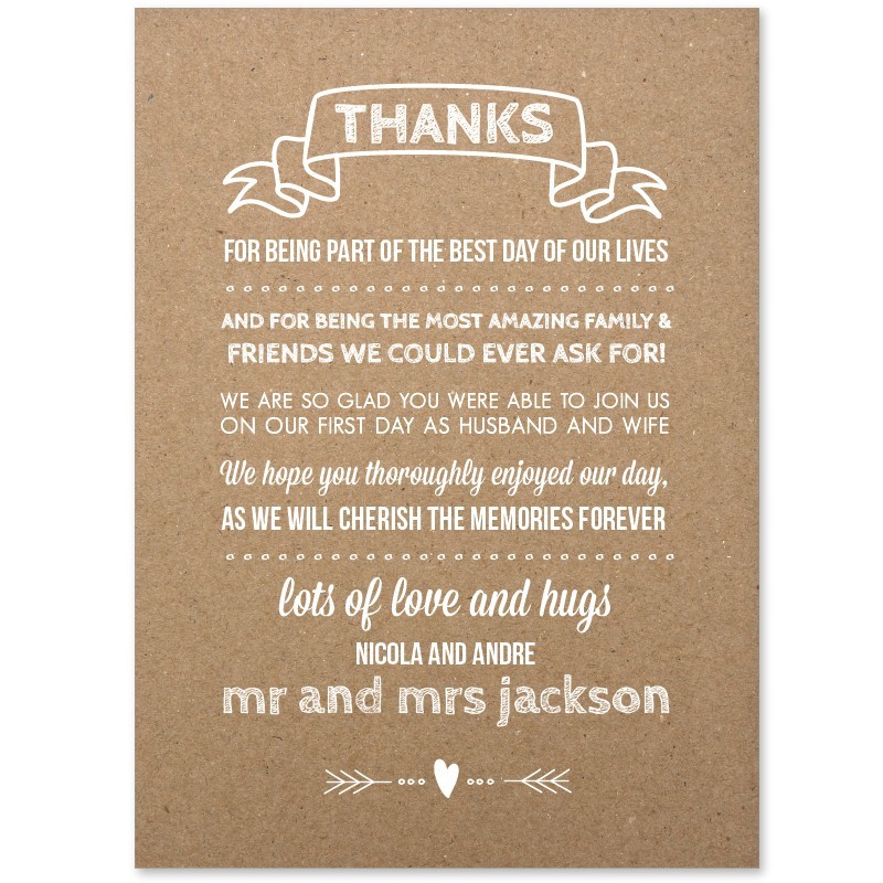 Rustic Heart Wedding Thank You Cards