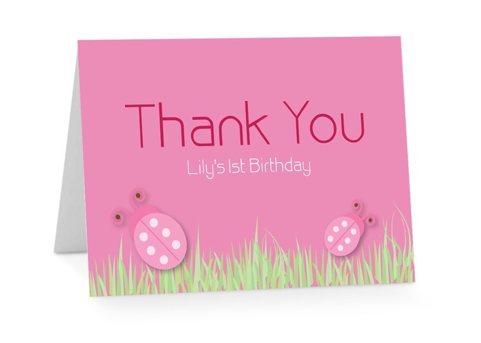 Ladybeetle Birthday Thank You Cards