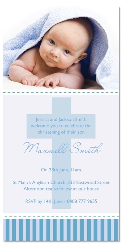 Large Cross Christening Invitations