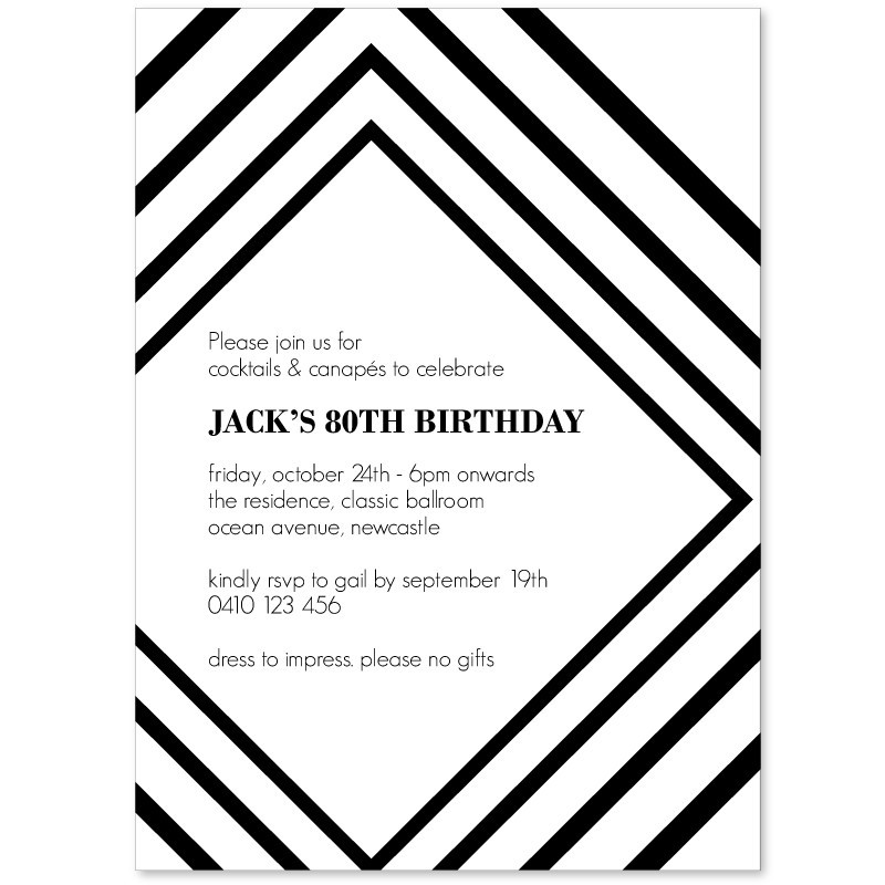 Linear Birthday Invitations