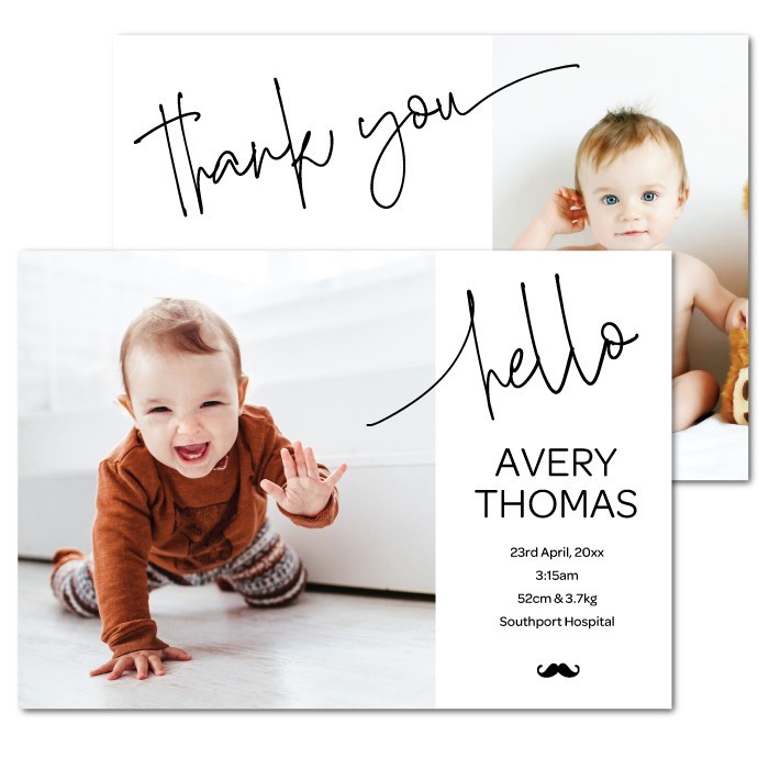 Little Moe Birth Announcement Cards