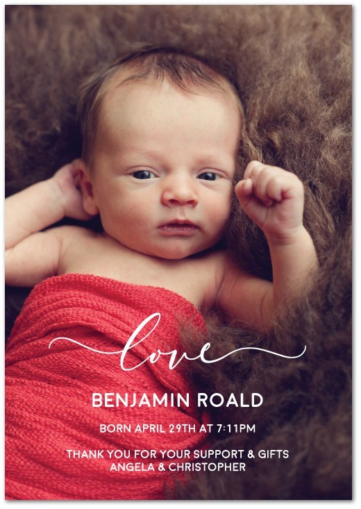 Love Scripted Birth Announcement