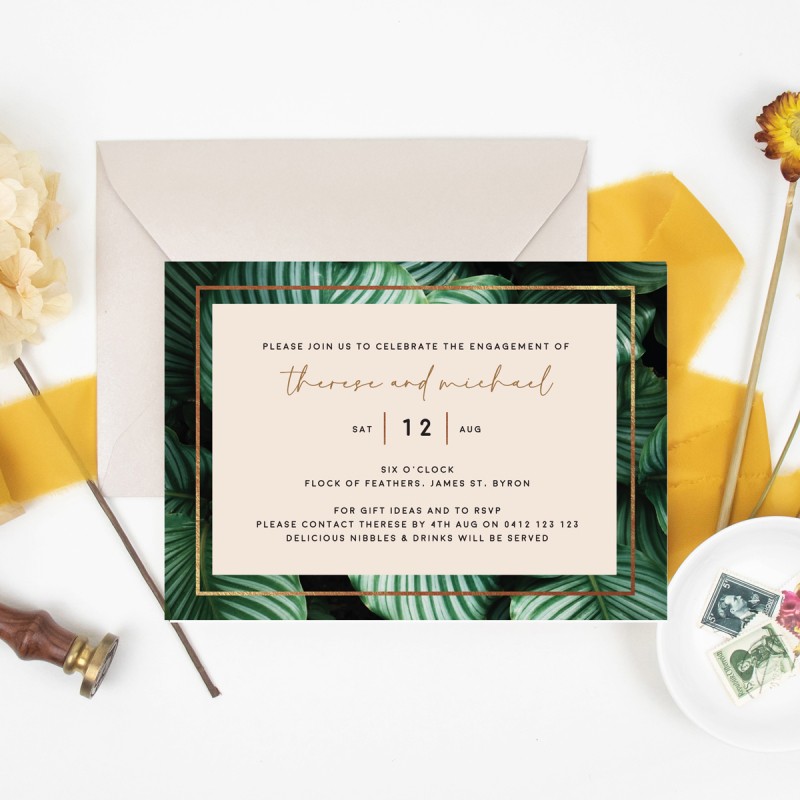 Lush Engagement Invitations