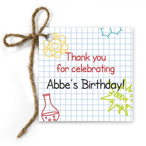 Mad Scientist Birthday Gift Tags