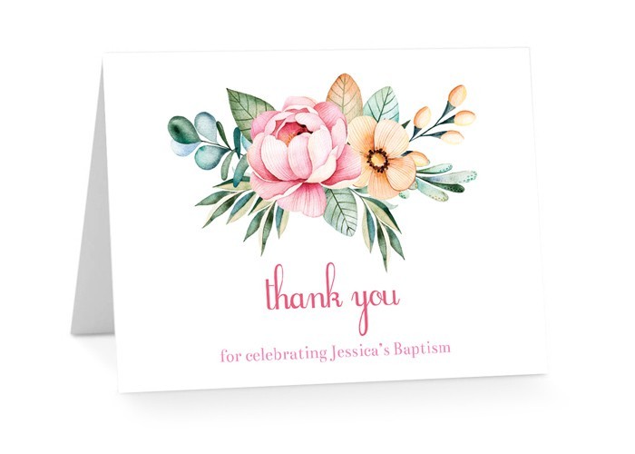 Magical Forest Christening Thank You Cards