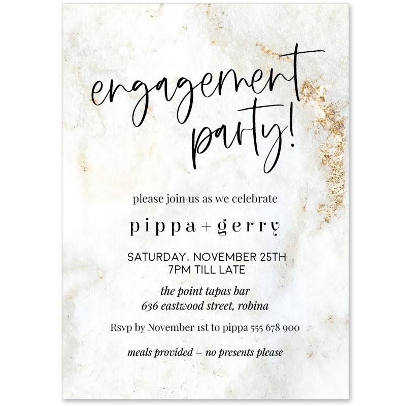 Marbled Modern Engagement Invitations