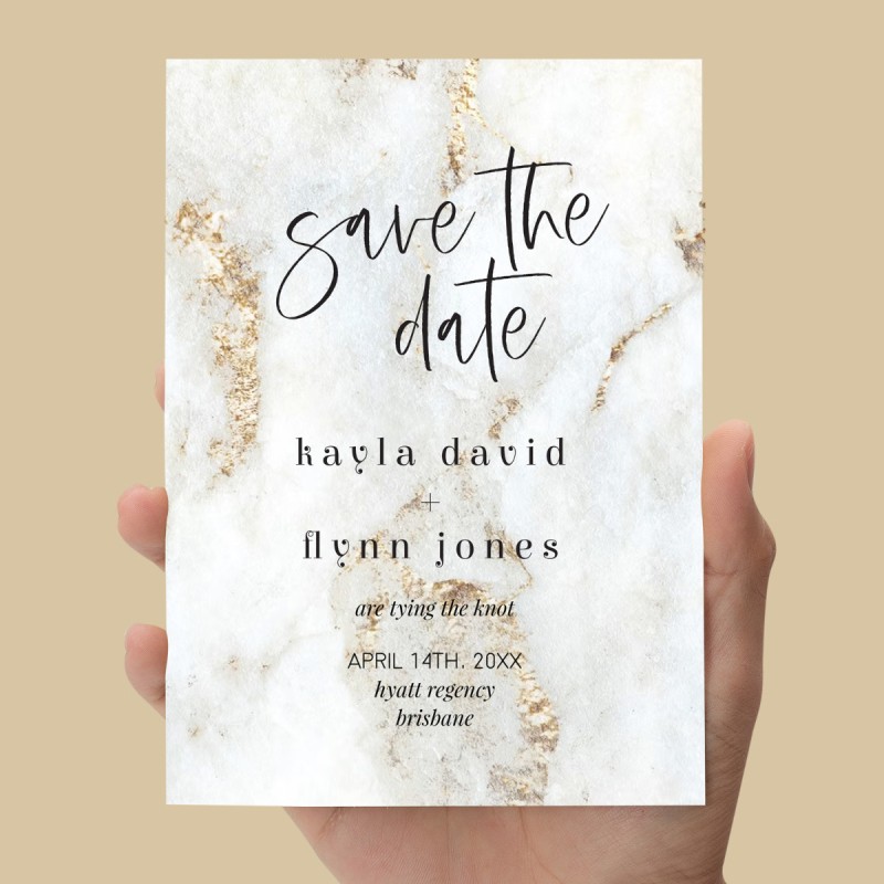 Marbled Modern Save The Dates