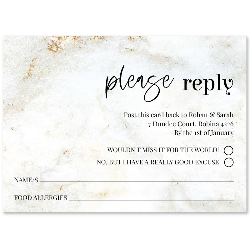Marbled Modern Response Card