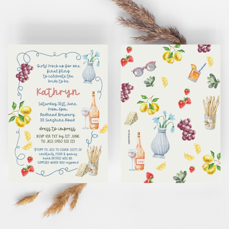 White Lotus Vibes Hens Night Invitations