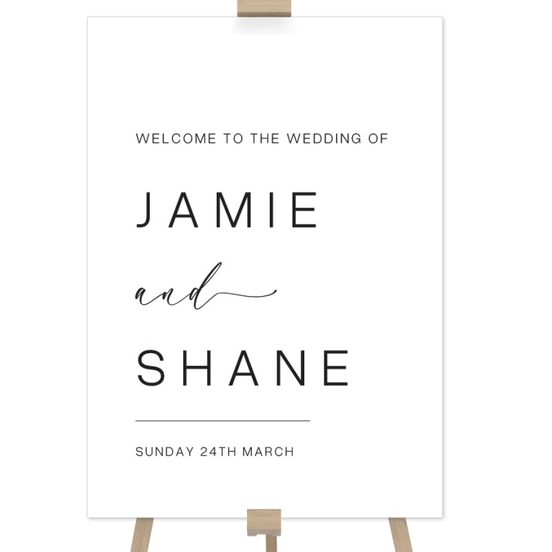 Minimalist Wedding Welcome Sign - Memories