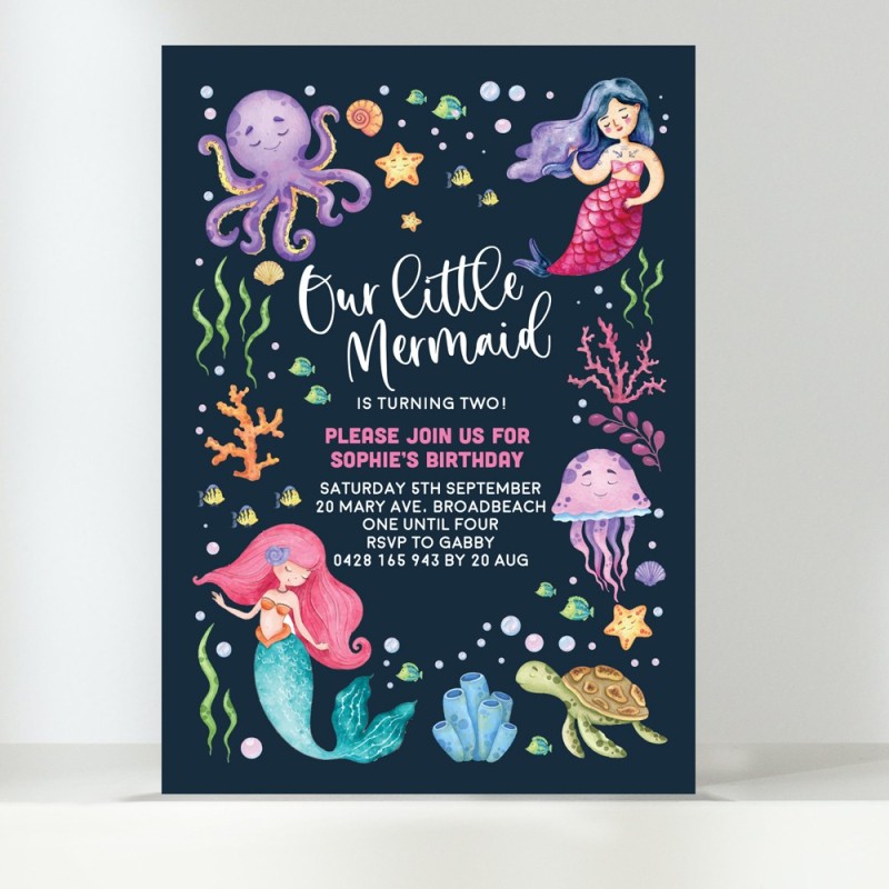 Mermaid Birthday Invitations