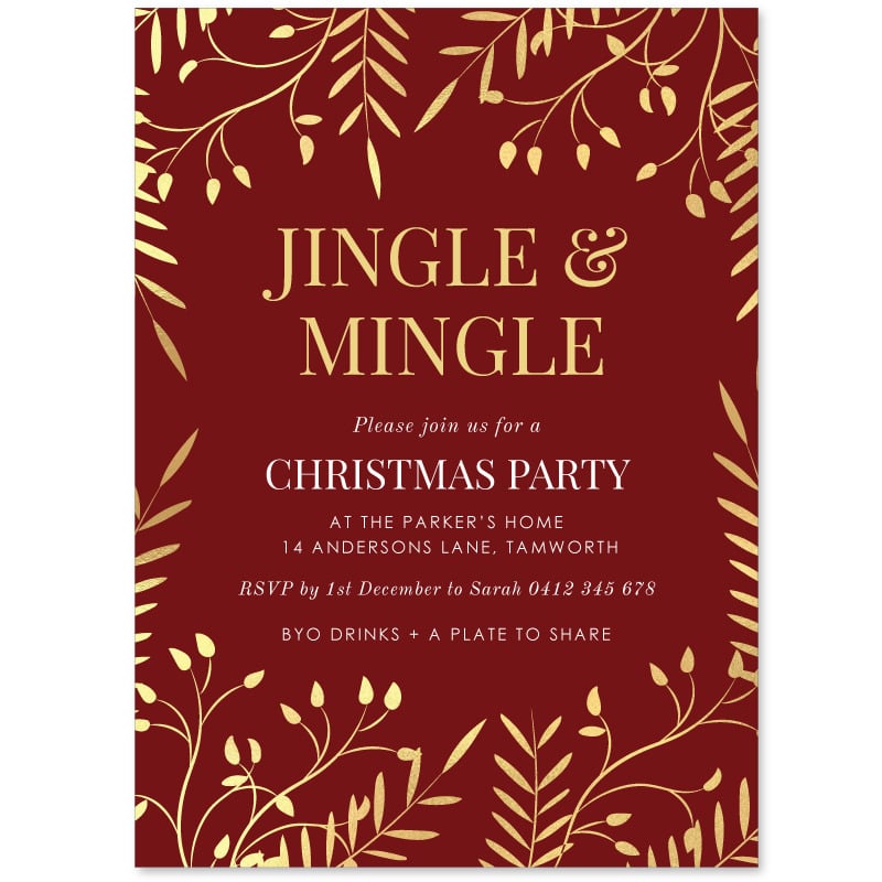 Branches Jingle & Mingle Christmas Party Invitations