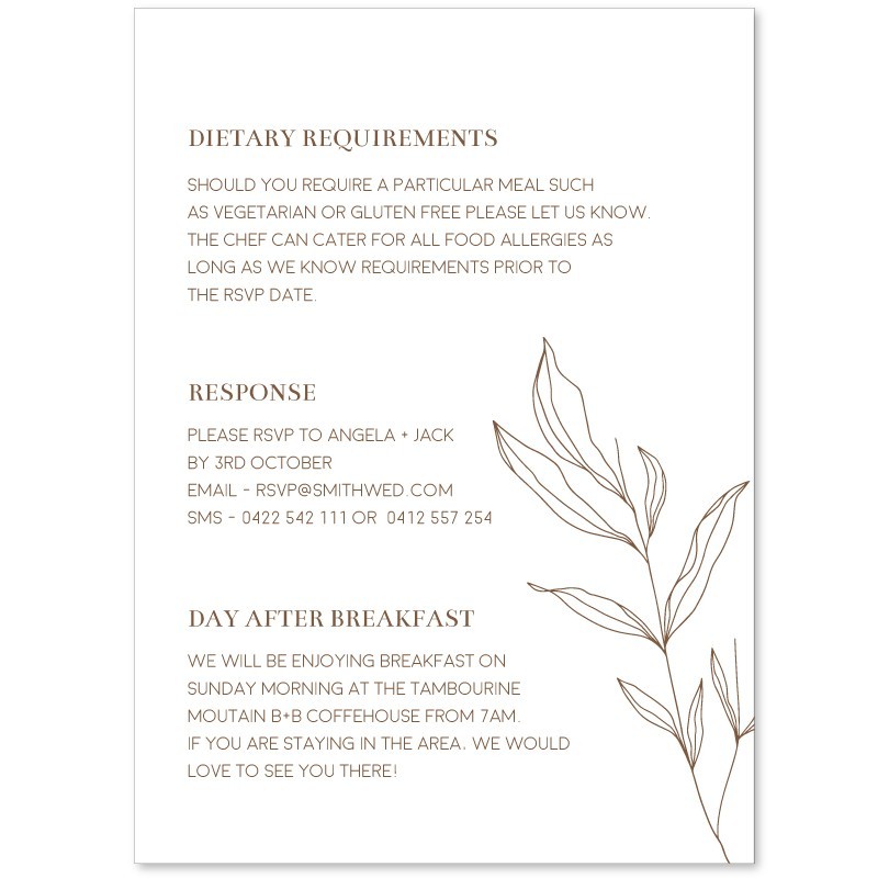 Minimalist Wedding Detail Cards