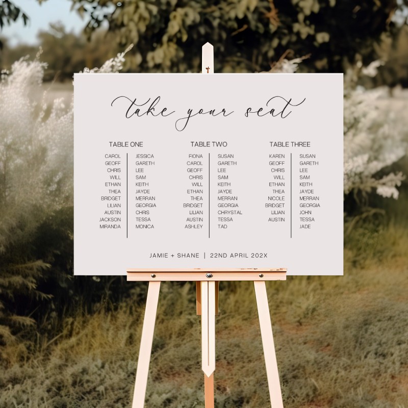 Memories Wedding Seating Chart