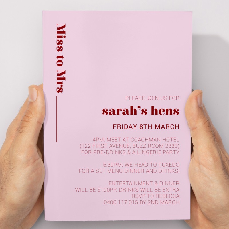 Miss to Mrs Invitations