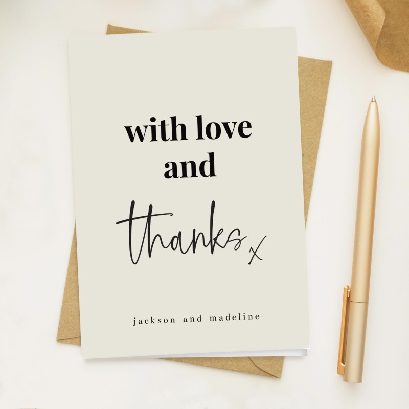 Bold Type Wedding Thank You Cards