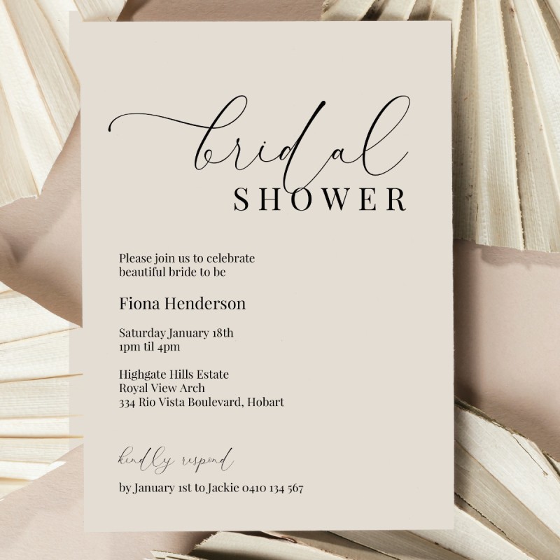 Neutral Love Bridal Shower Invitations