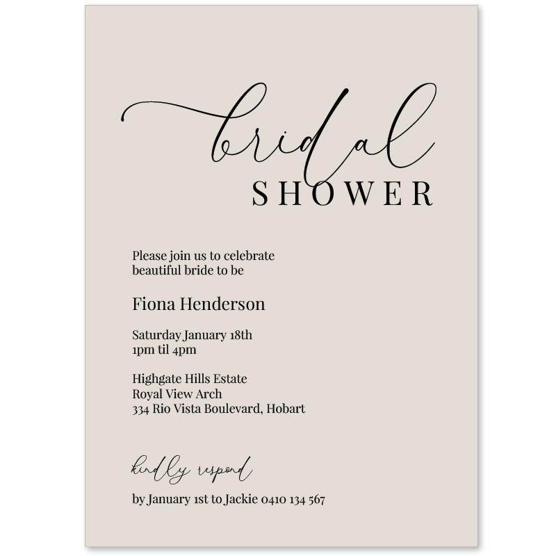 Neutral Love Bridal Shower Invitations