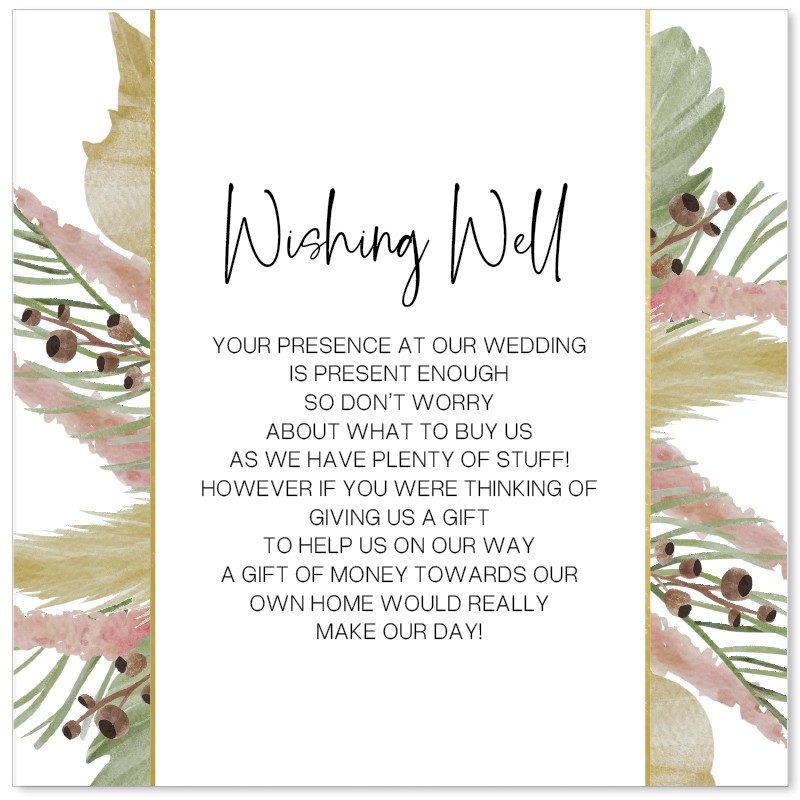 Modern Ferns Wishing Well Card