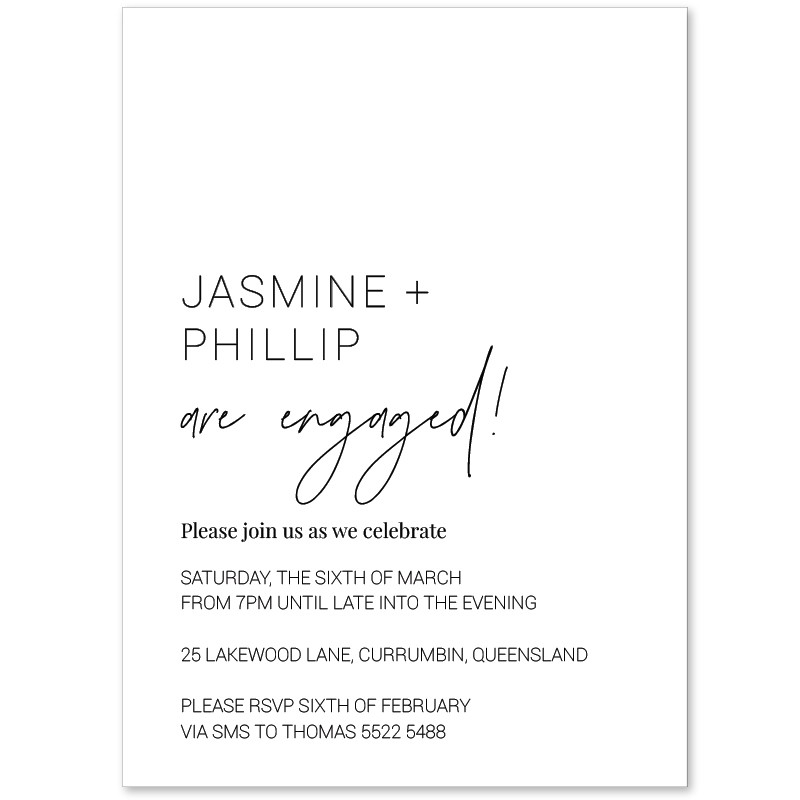 Modern Minimalist Engagement Invitations
