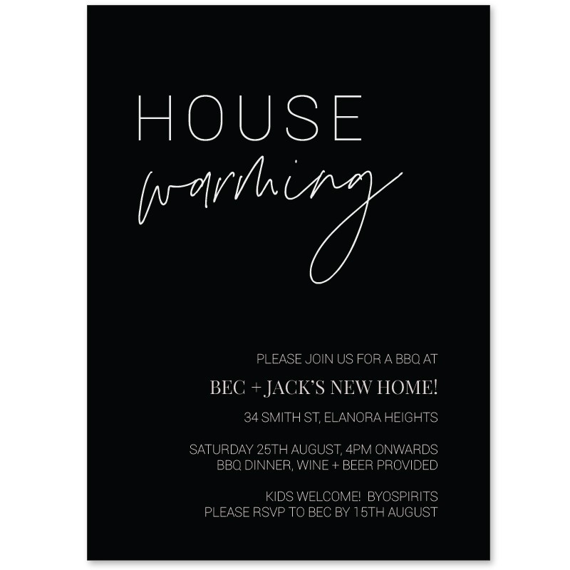 Modern Minimalist Housewarming Invitations