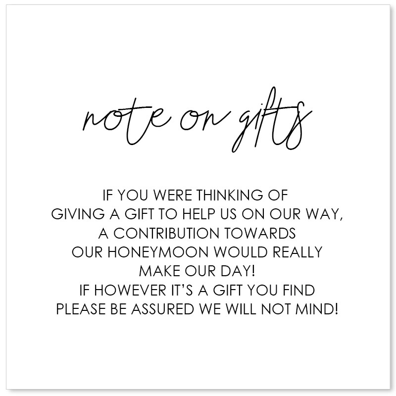 Affection Wedding Wishing Well Gift Enclosure Card