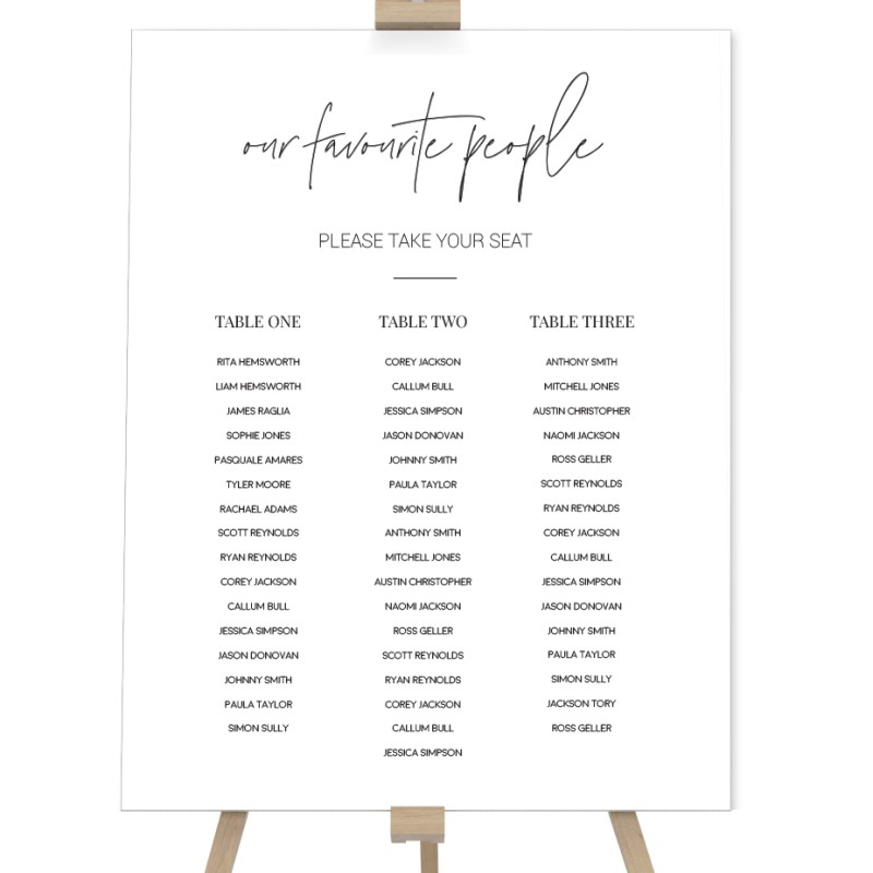 Modern Minimalist Wedding Seating Chart