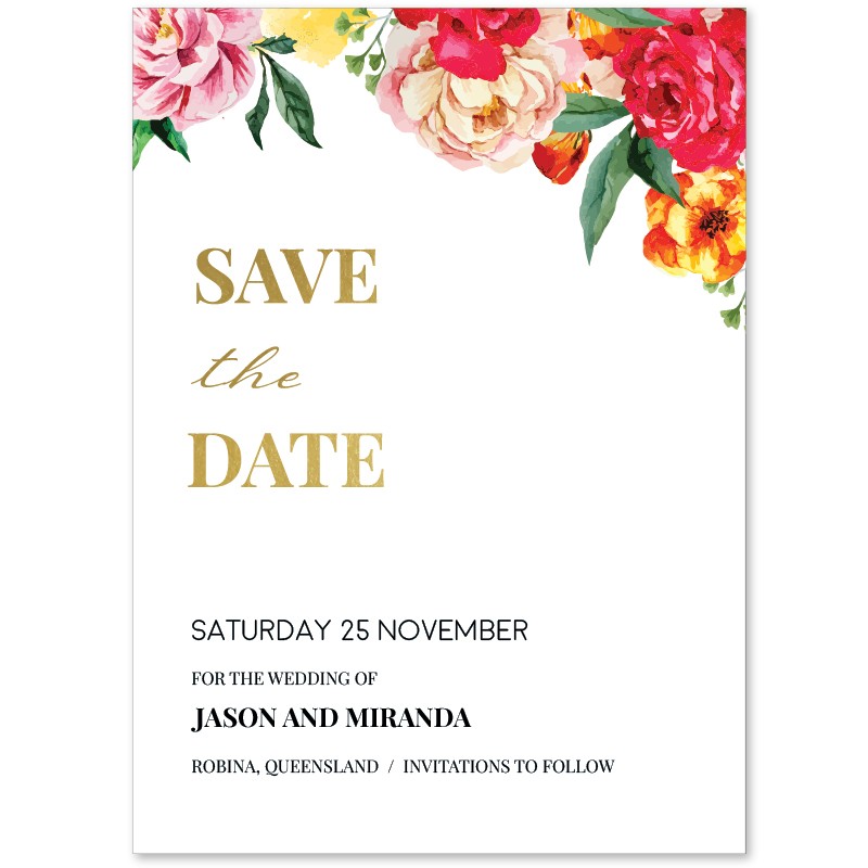 Bright Blooms Save the Date Cards