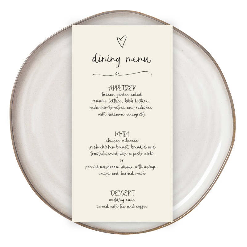 Clarissa Wedding Menu