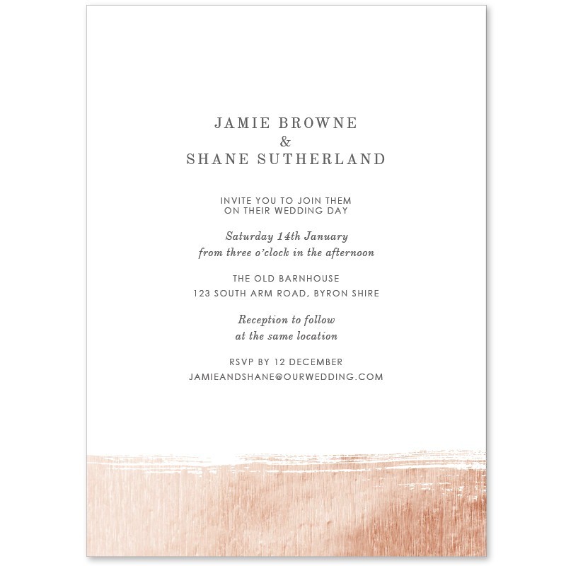 Rose Gold Wedding Invitations