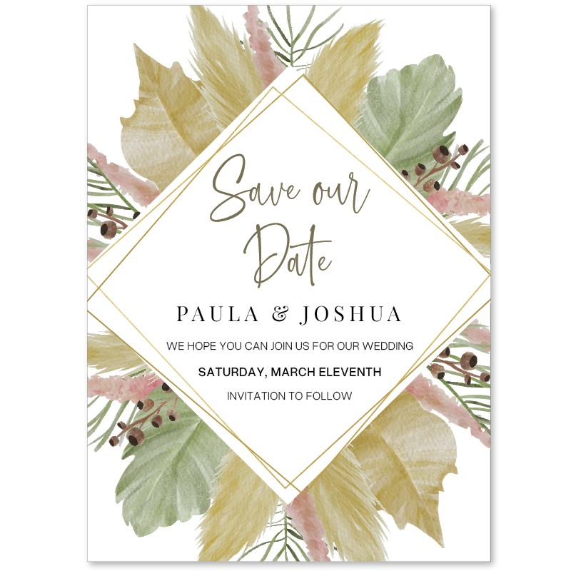 Modern Ferns Save The Date