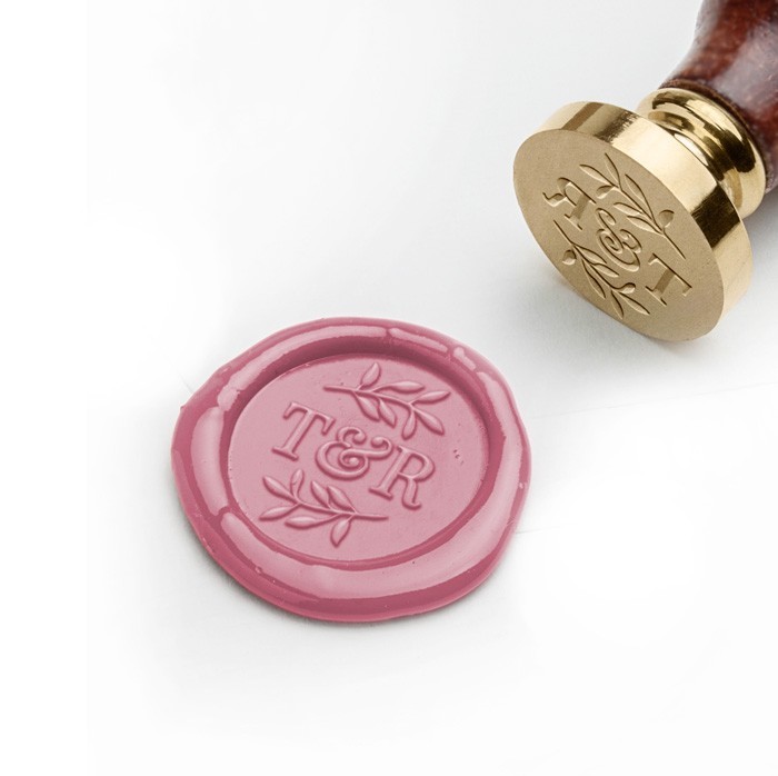 Monogram Leaves Wax Stamp