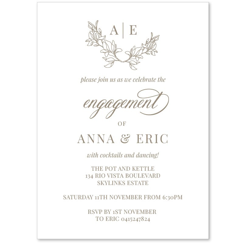 Monogrammed Engagement Invitations