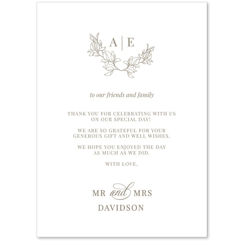 Monogrammed Thank You Card