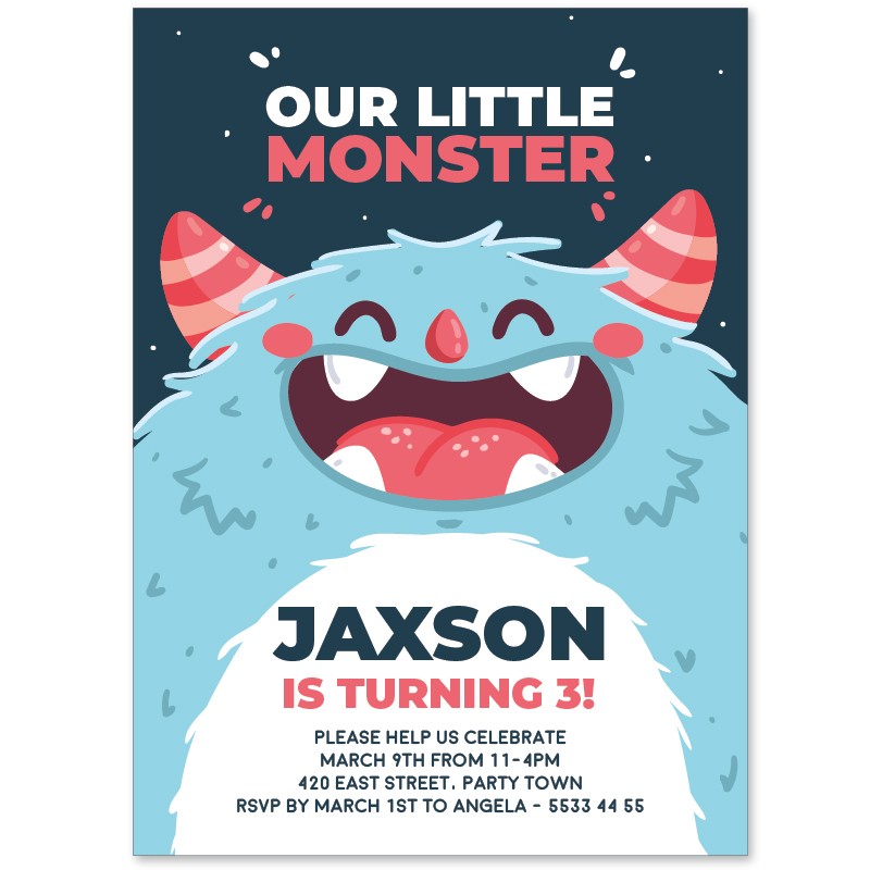 Little Monster Birthday Invitations