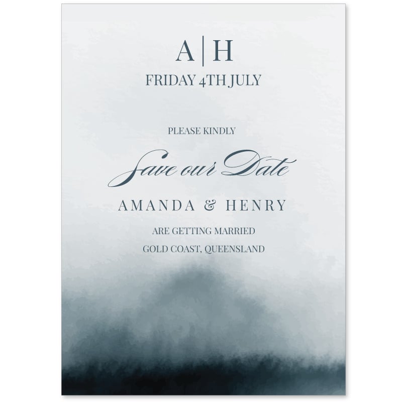 Belle Blue Save the Date Card