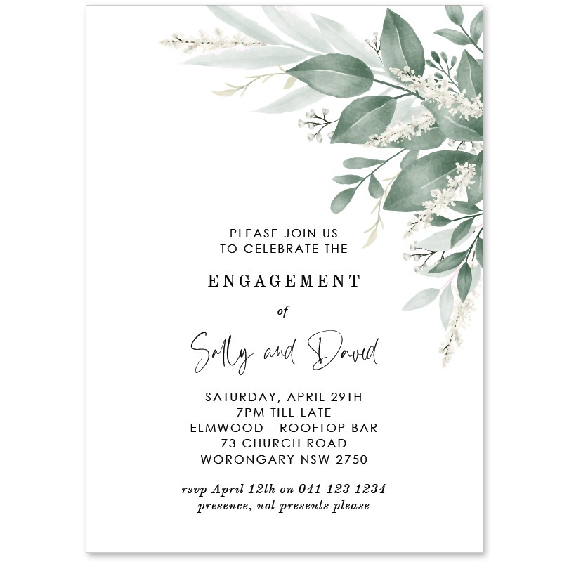 Moss + Sage Engagement Invitations