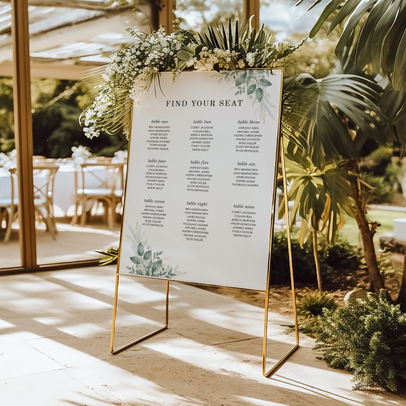 Moss + Sage Wedding Seating Chart
