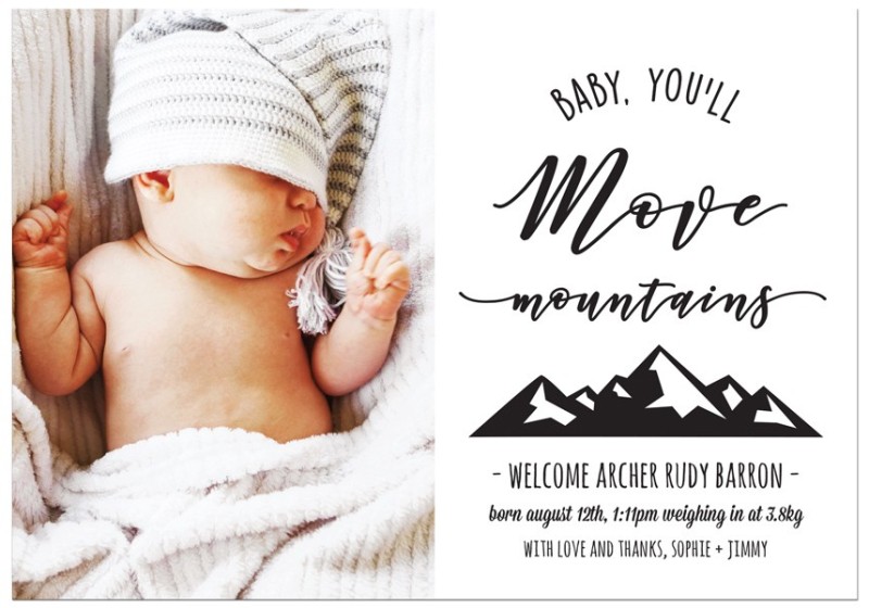 Move Mountains Birth Announcement 