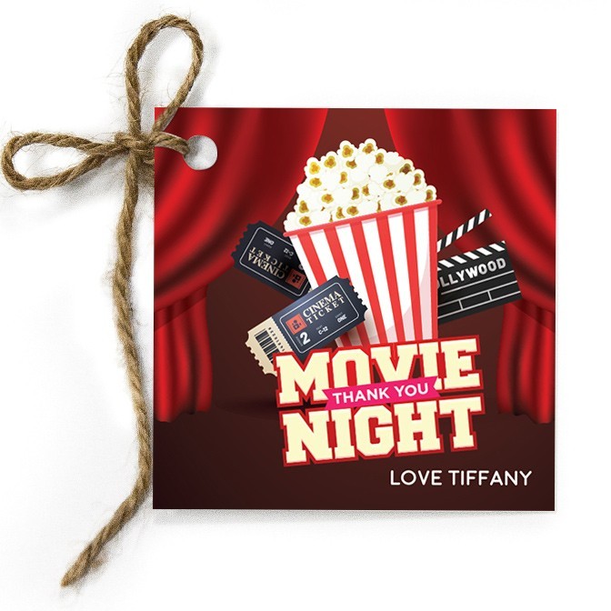 Movie Night Birthday Gift Tags