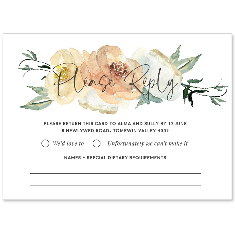 Mr and Mrs Wedding Response Card